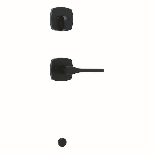 Single Cylinder Interior Tripoli Lever with Midtown Rose Trim Matte Black Finish